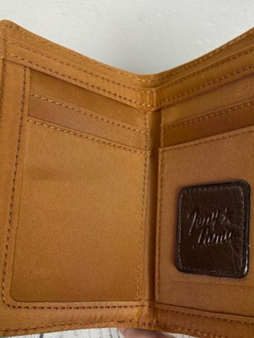 Tony Lama Teal Embossed Leather Wallet with Brown Flap NWOT - Picture 3 of 3